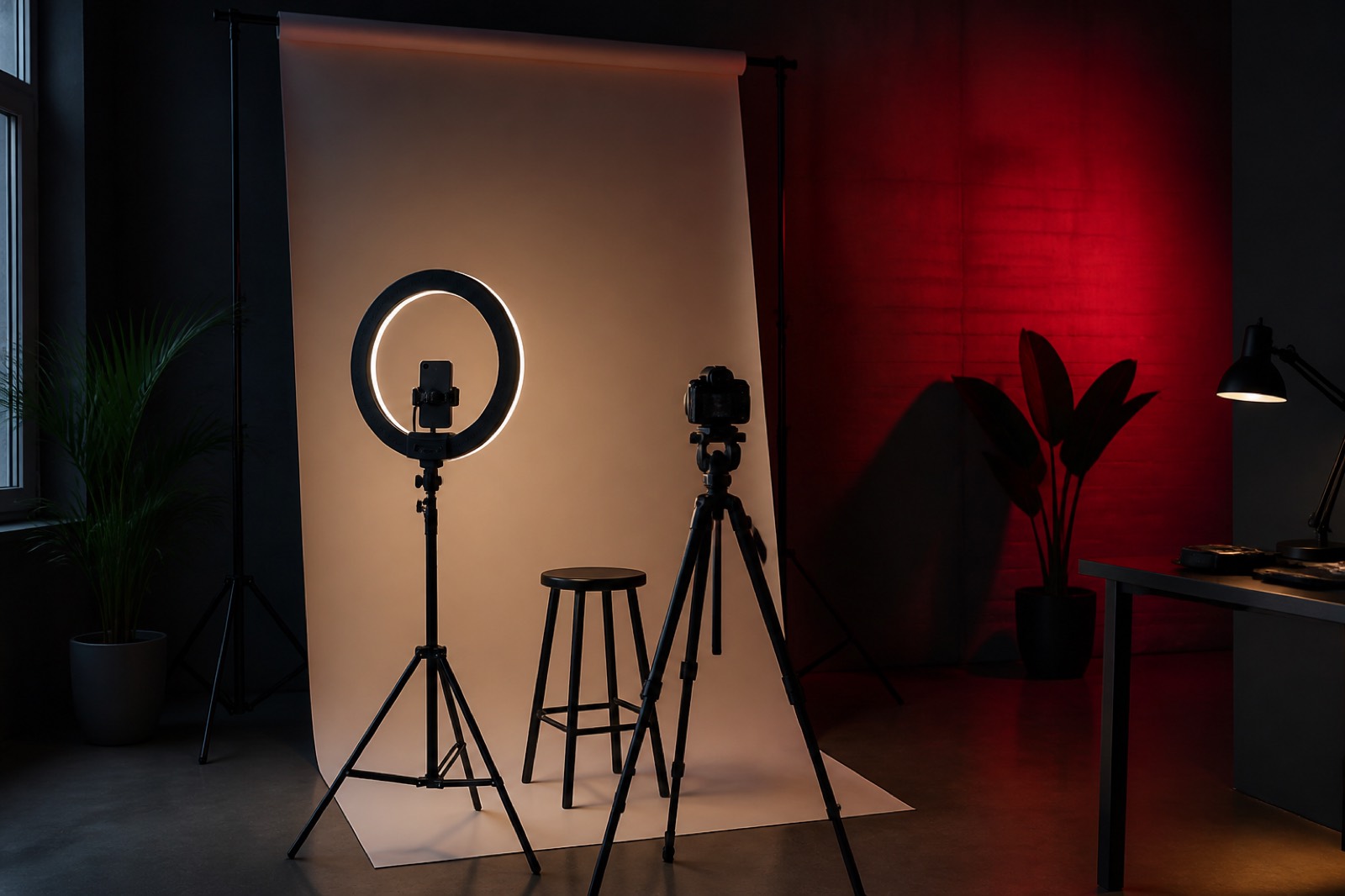 Creator studio with camera and lights — visual for influencer growth