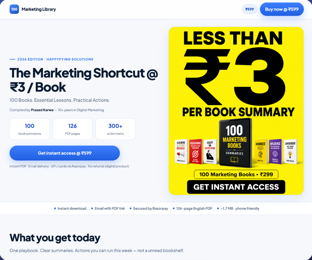 Happyfying eBook selling page