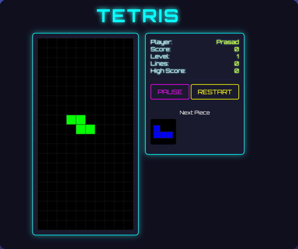 Retro Tetris game