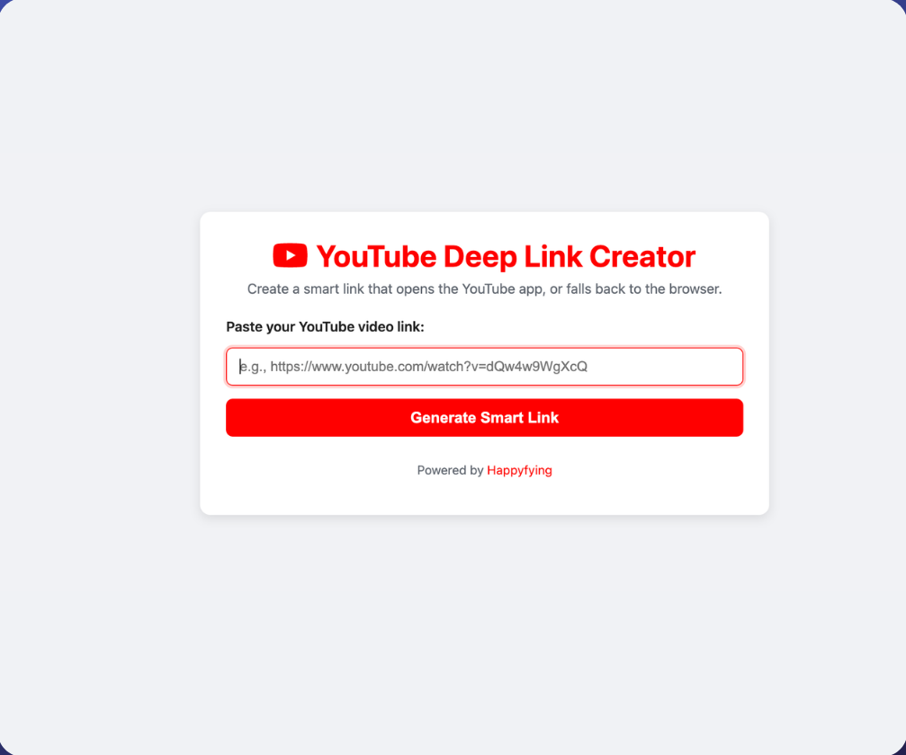 YouTube AppOpener interface